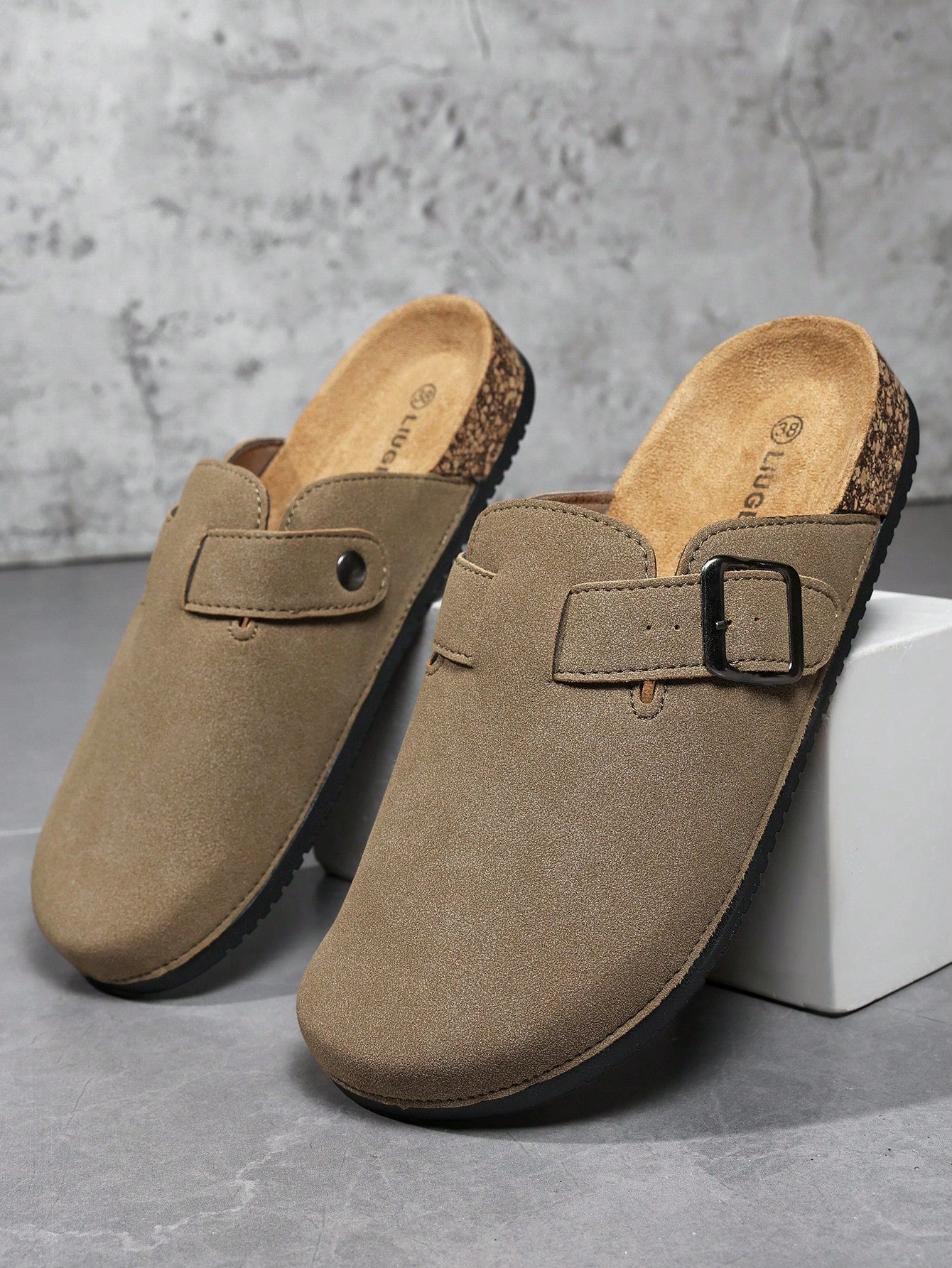 Men's Slip-On Mule Sandals, Soft Wood Casual Slippers