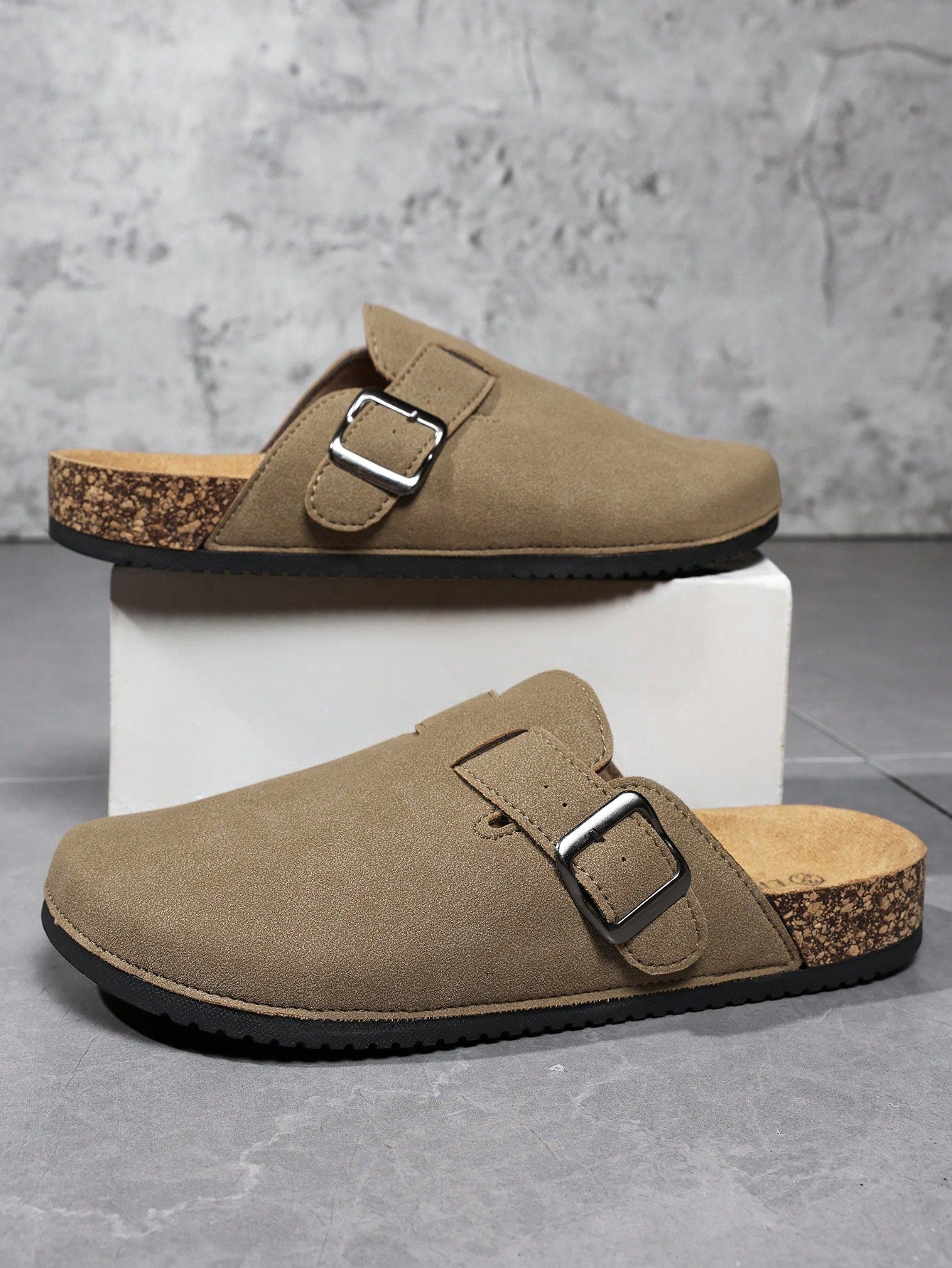 Men's Slip-On Mule Sandals, Soft Wood Casual Slippers