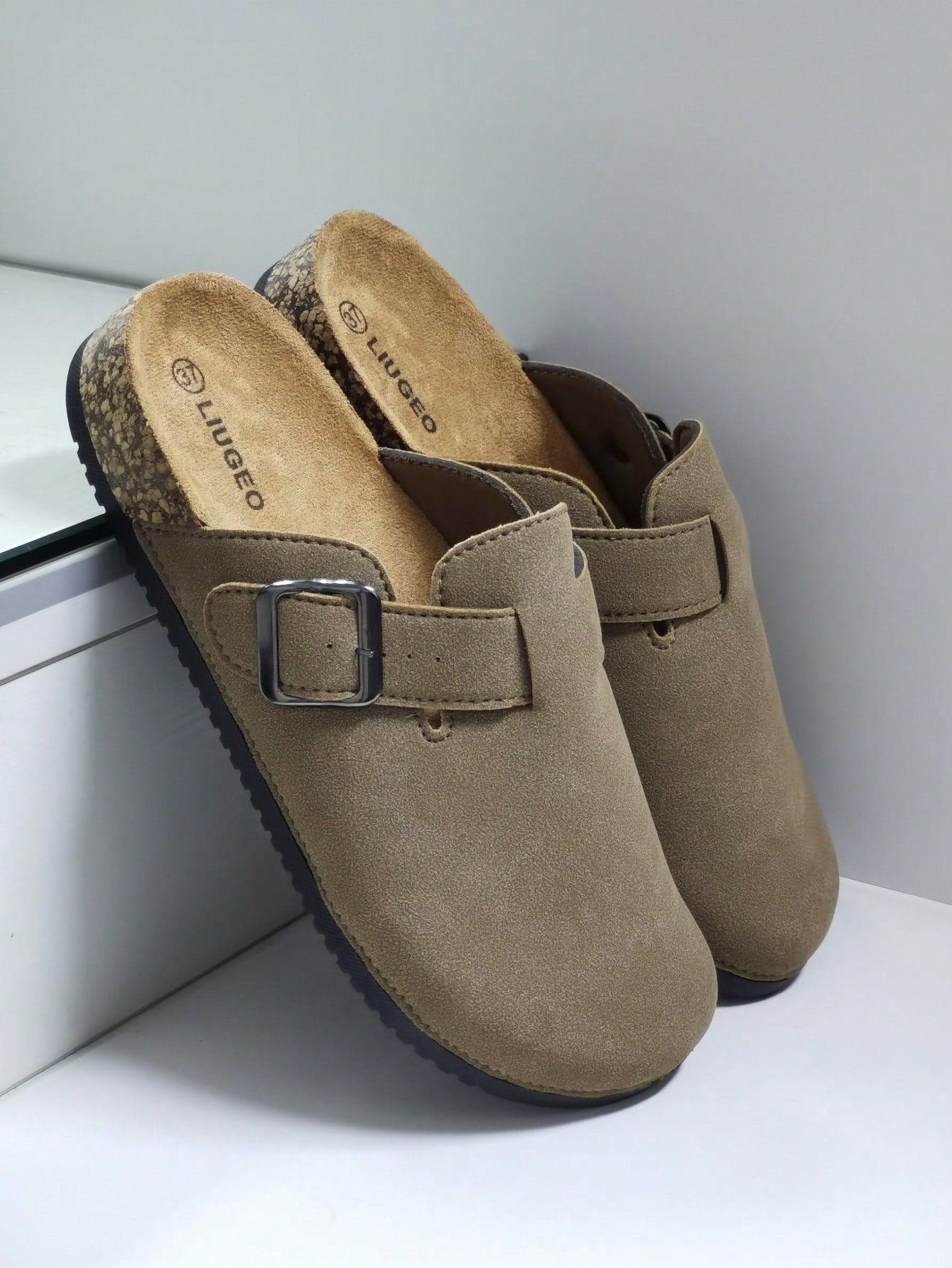 Men's Slip-On Mule Sandals, Soft Wood Casual Slippers