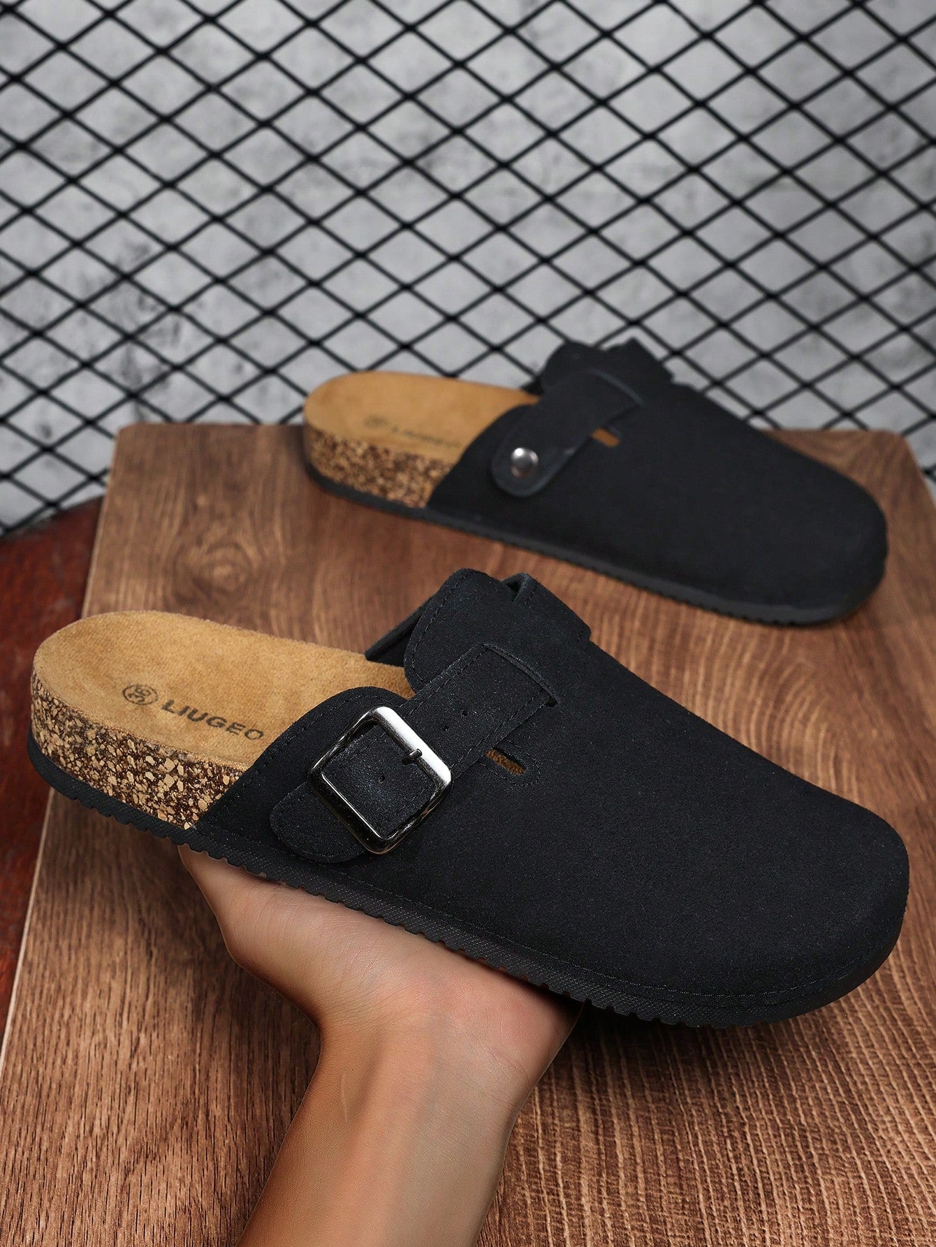 Men's Slip-On Mule Sandals, Soft Wood Casual Slippers