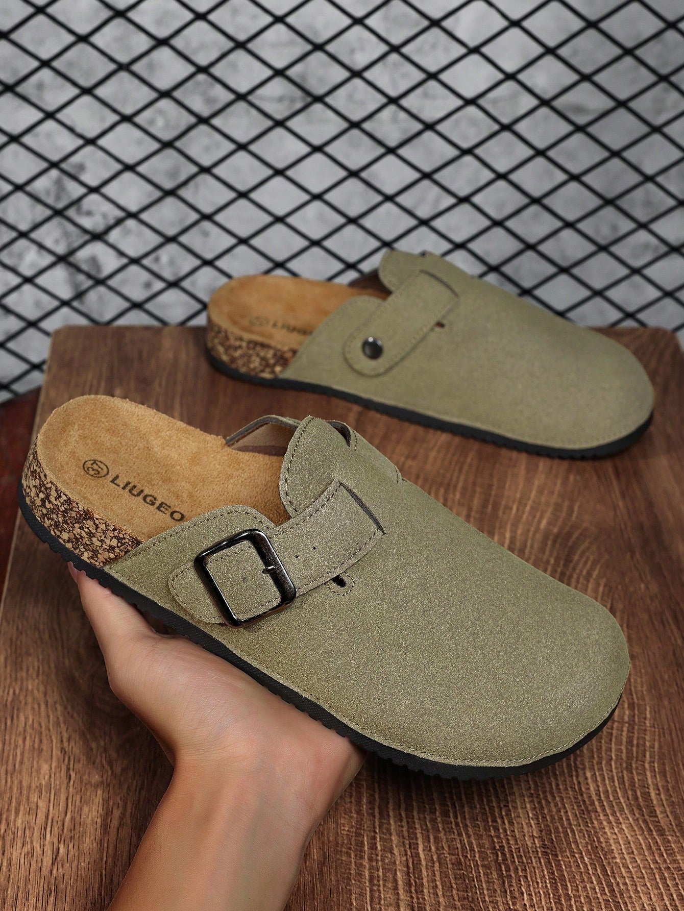 Men's Slip-On Mule Sandals, Soft Wood Casual Slippers