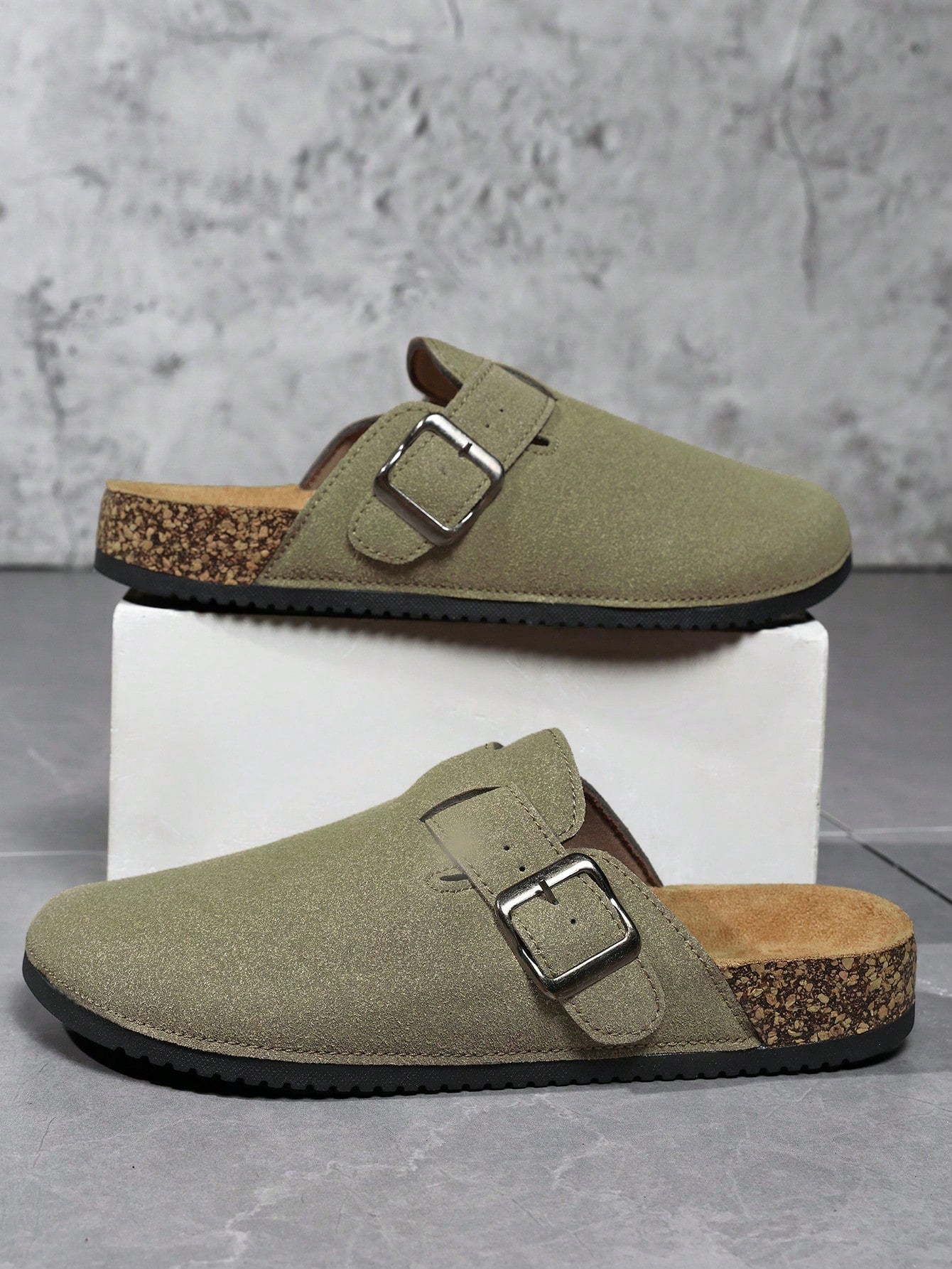 Men's Slip-On Mule Sandals, Soft Wood Casual Slippers
