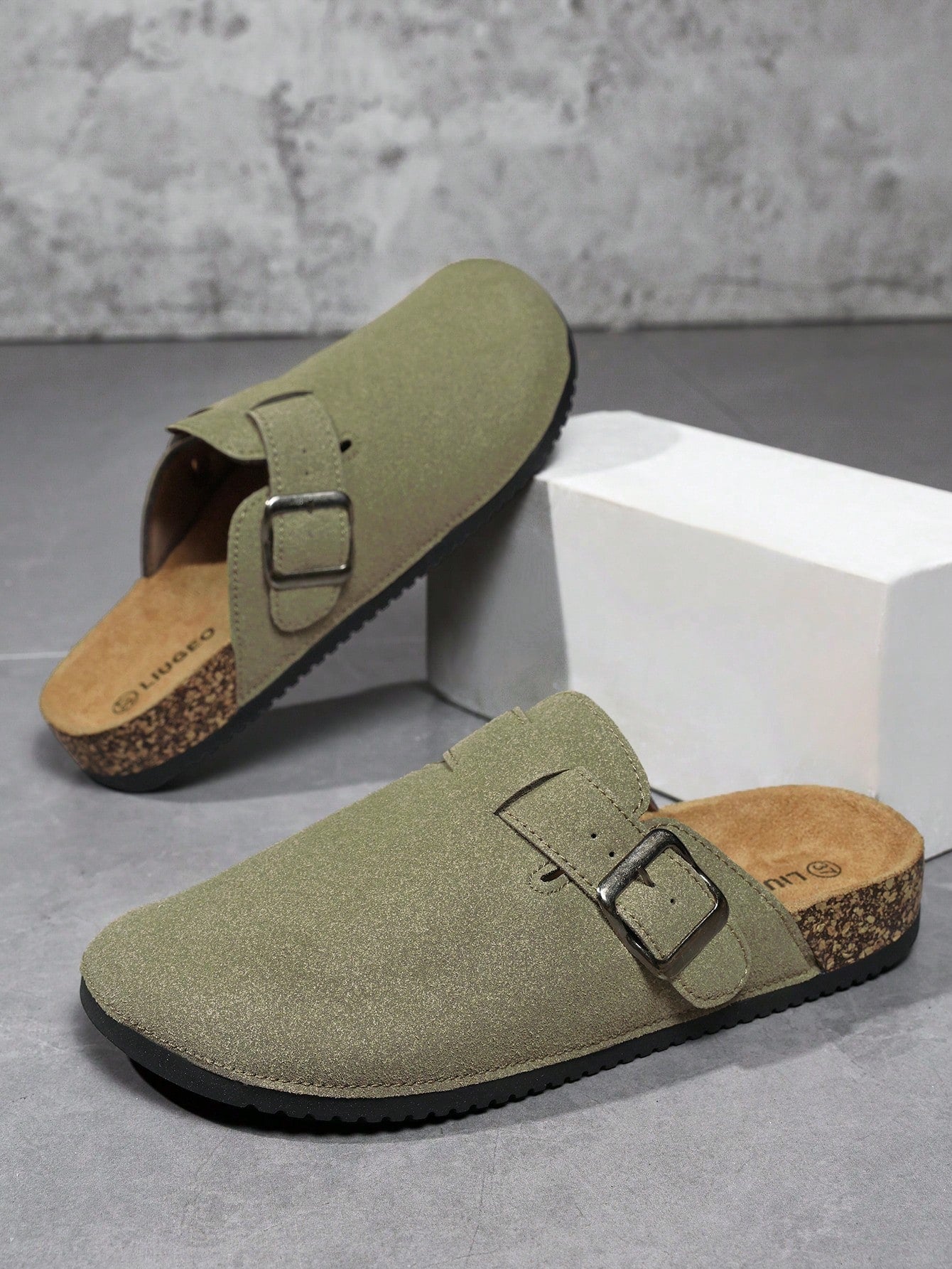 Men's Slip-On Mule Sandals, Soft Wood Casual Slippers
