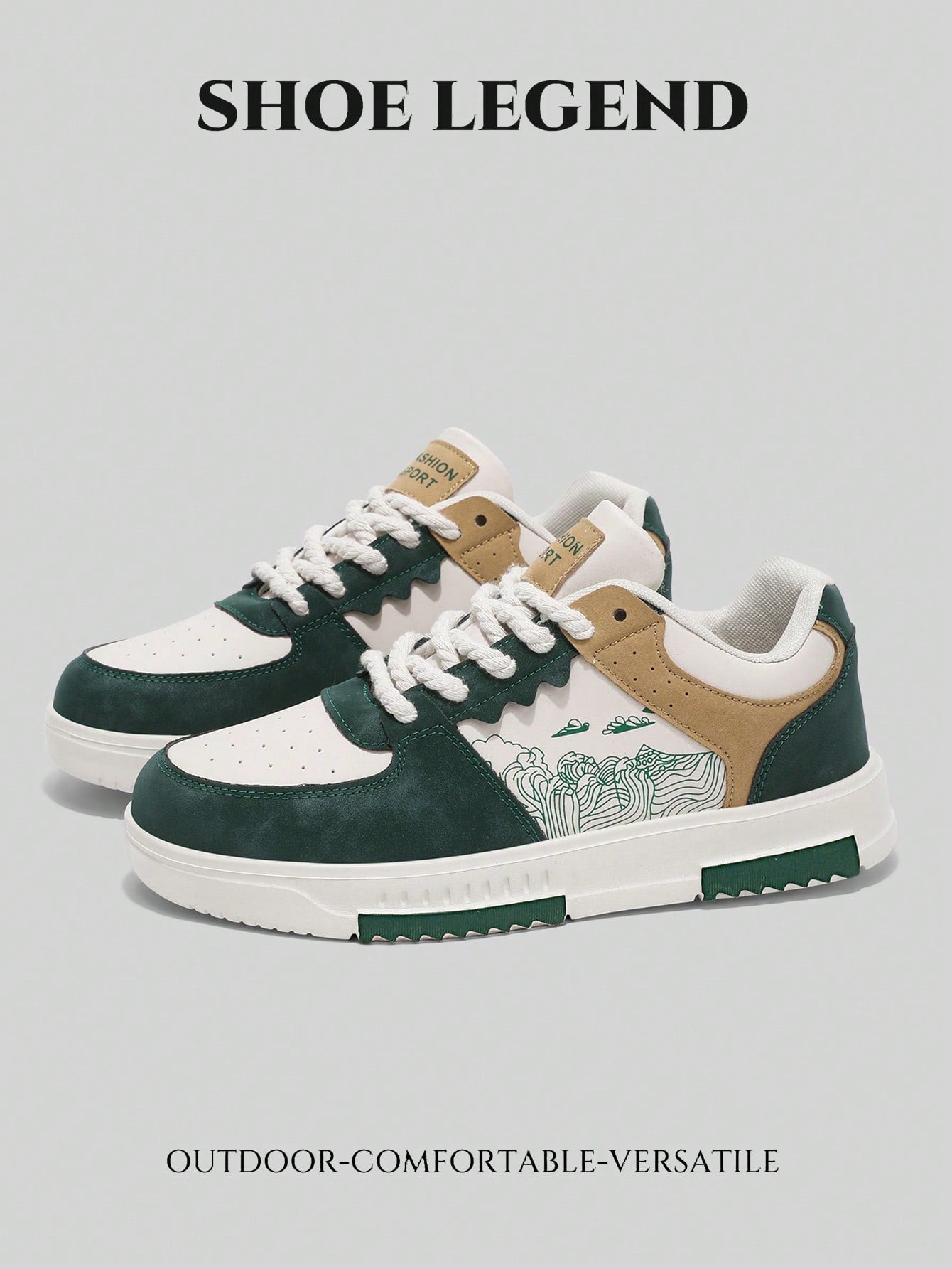 Casual Men's Random Print Low-Top Flat Sports Sneakers