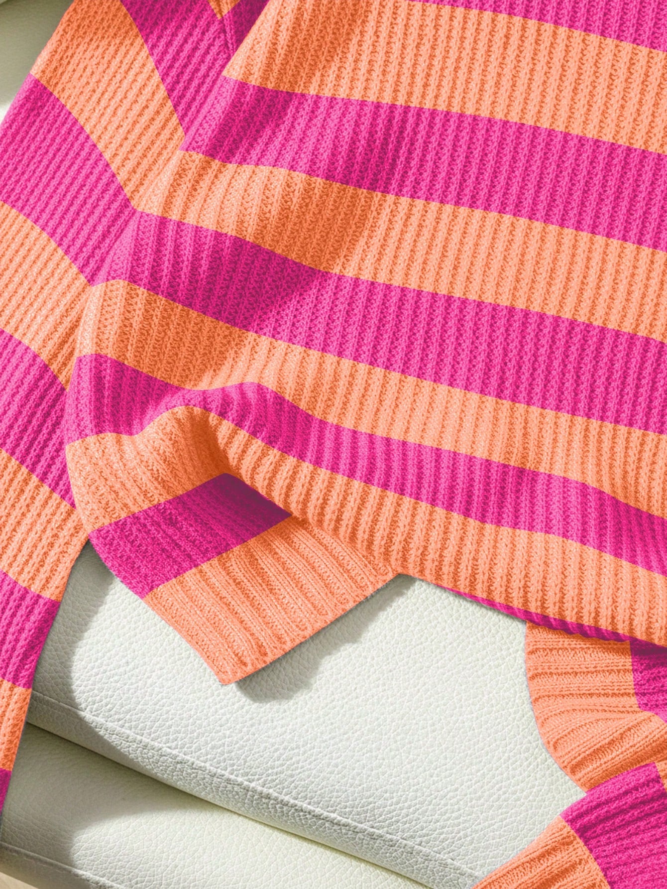 SoleilVie Striped Pattern Drop Shoulder Sweater,Long Sleeve Tops Knit Pullover Fall Winter Sweater