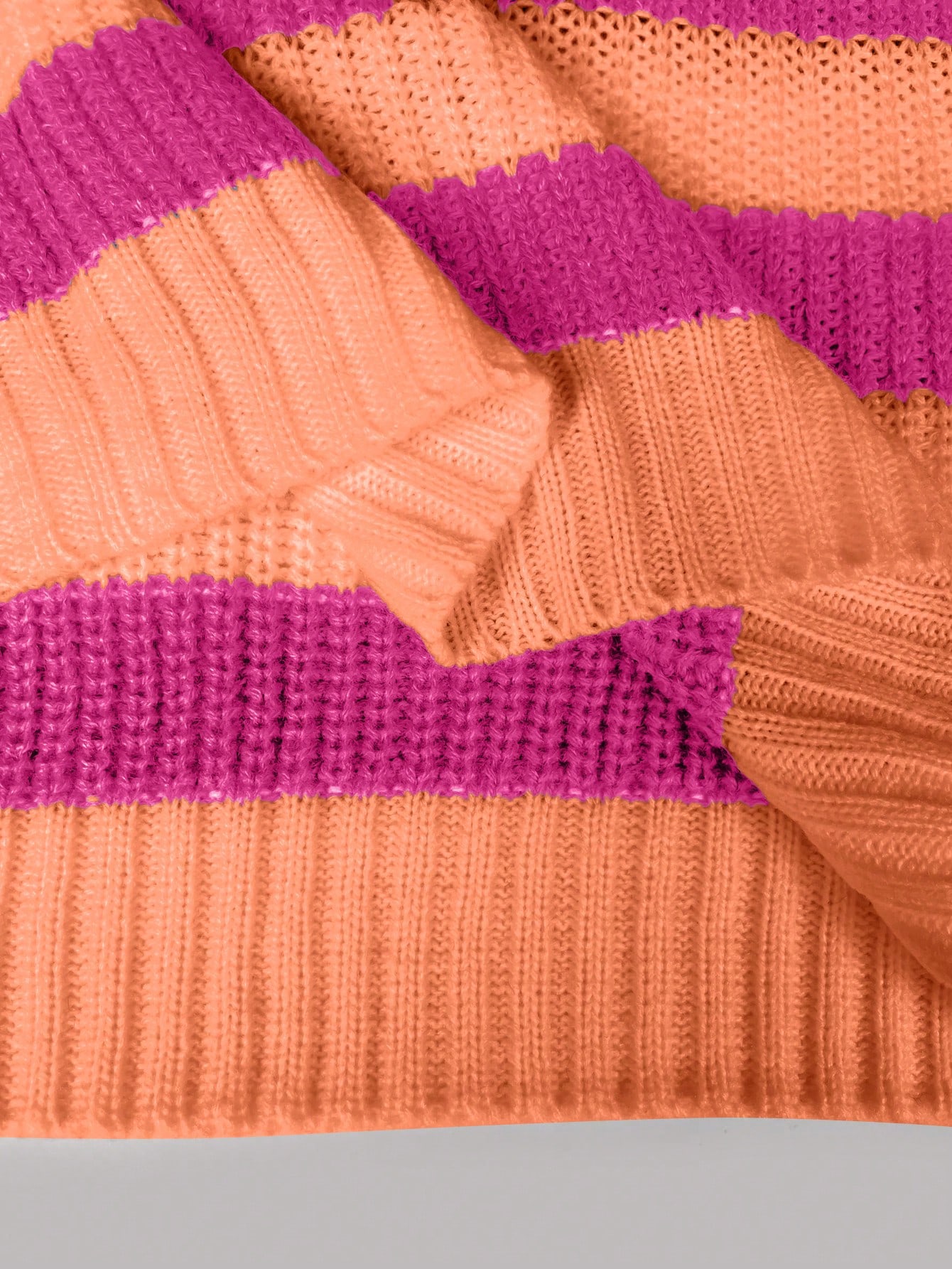 SoleilVie Striped Pattern Drop Shoulder Sweater,Long Sleeve Tops Knit Pullover Fall Winter Sweater