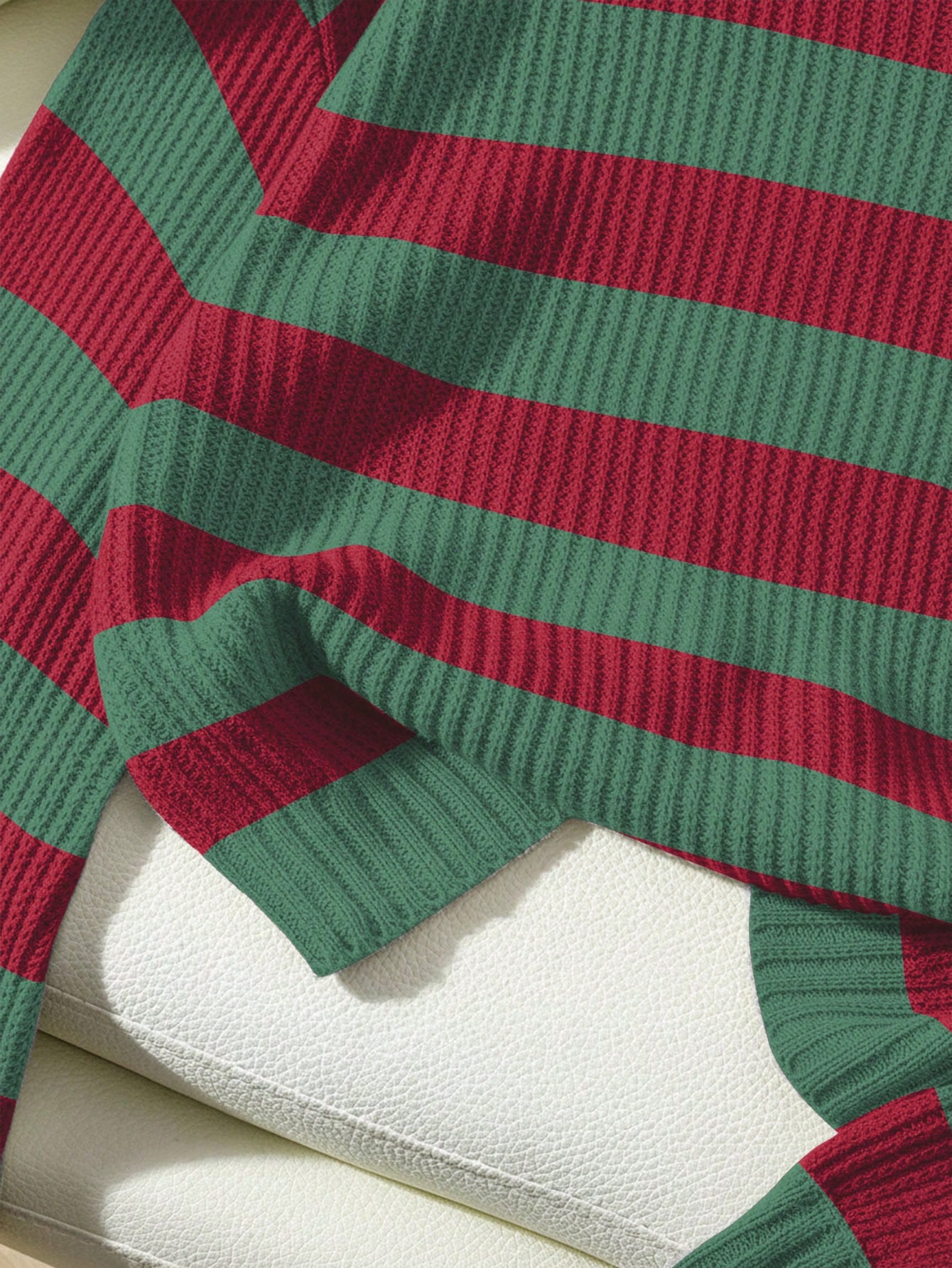 SoleilVie Striped Pattern Drop Shoulder Sweater,Long Sleeve Tops Knit Pullover Fall Winter Sweater