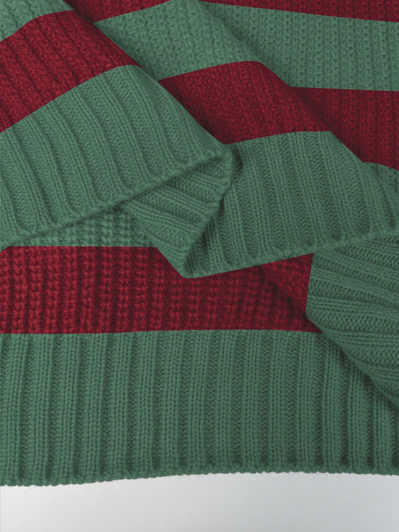 SoleilVie Striped Pattern Drop Shoulder Sweater,Long Sleeve Tops Knit Pullover Fall Winter Sweater