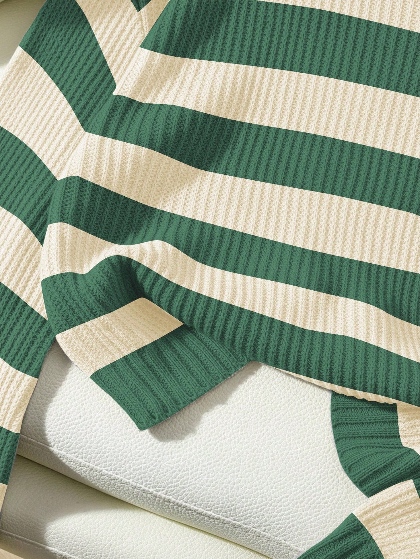 SoleilVie Striped Pattern Drop Shoulder Sweater,Long Sleeve Tops Knit Pullover Fall Winter Sweater