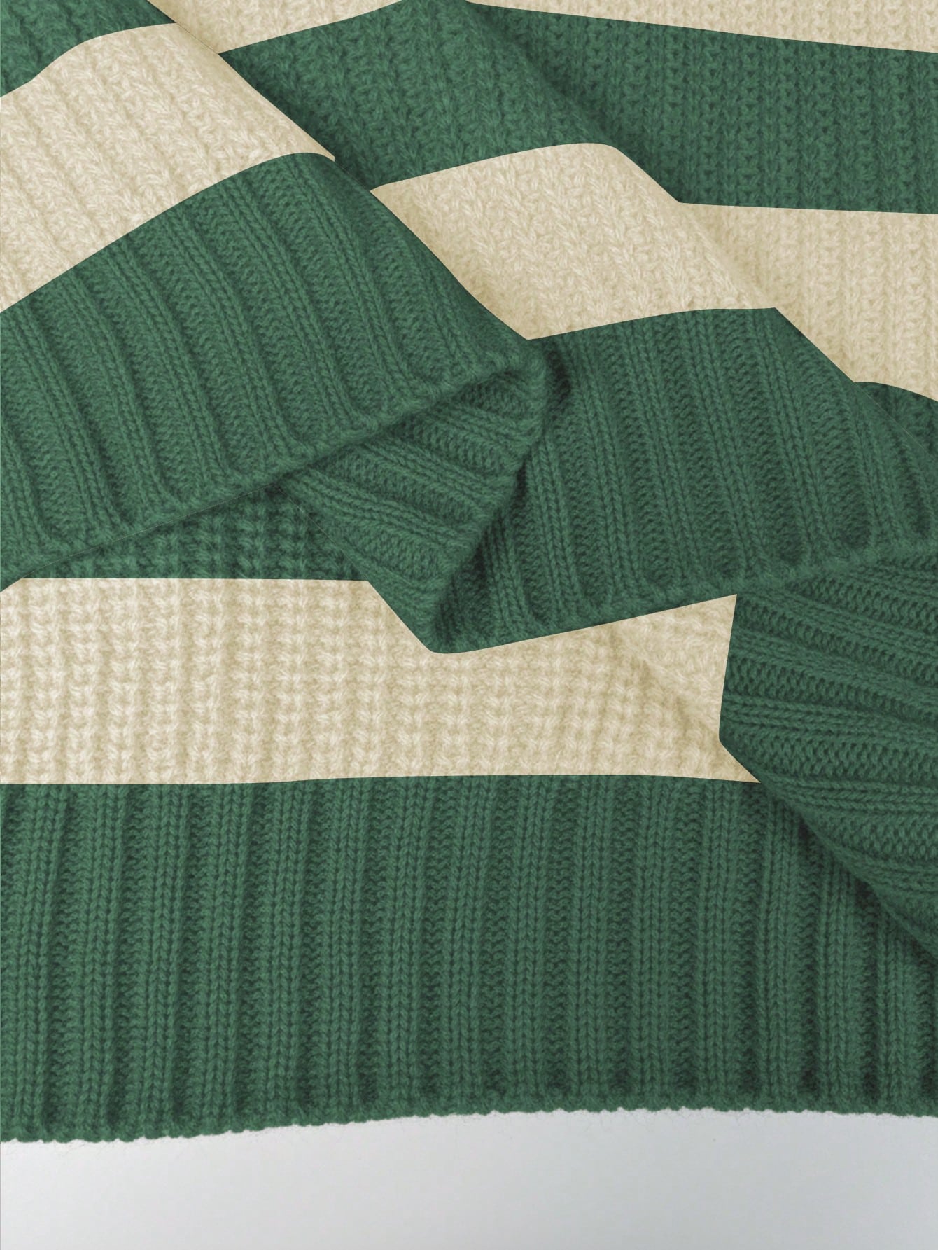 SoleilVie Striped Pattern Drop Shoulder Sweater,Long Sleeve Tops Knit Pullover Fall Winter Sweater