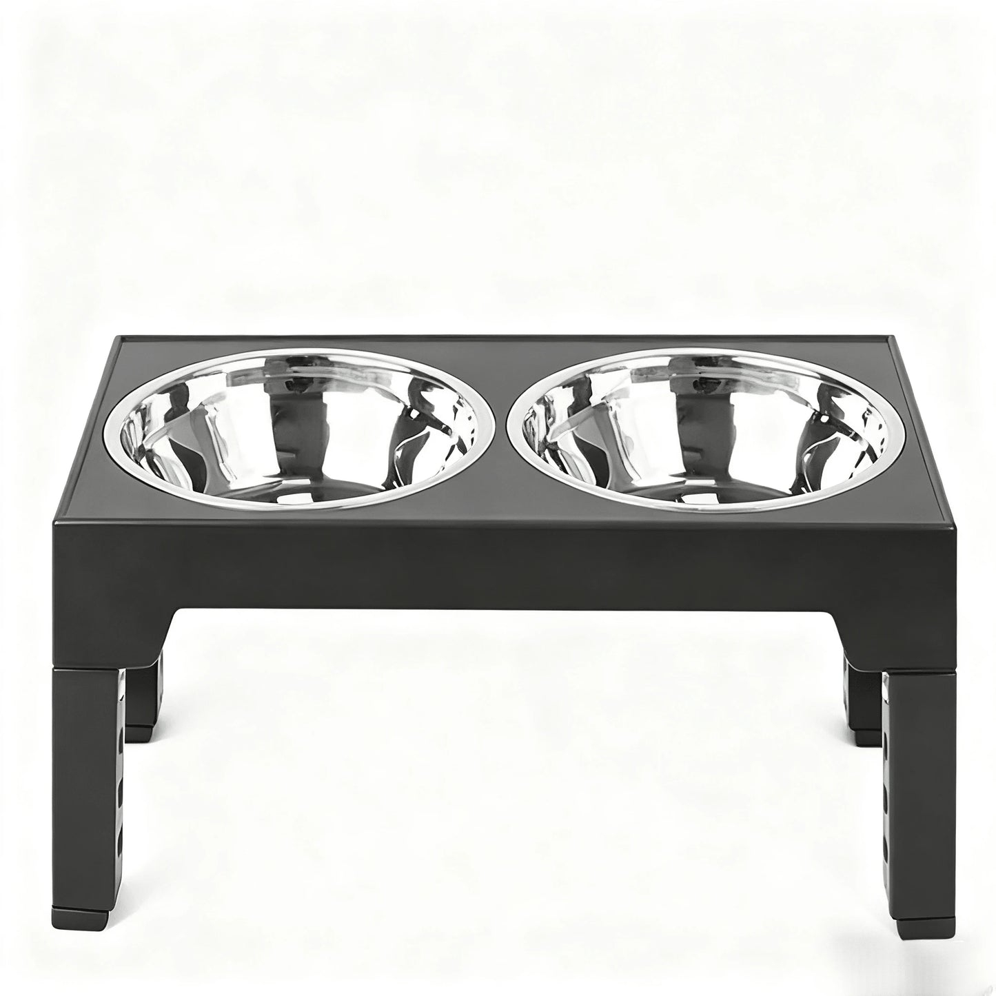 1pc Elevated Dog Feeder, Foldable Design With 4 Adjustable Heights, Includes 2 Stainless Steel Bowls, Non-Slip