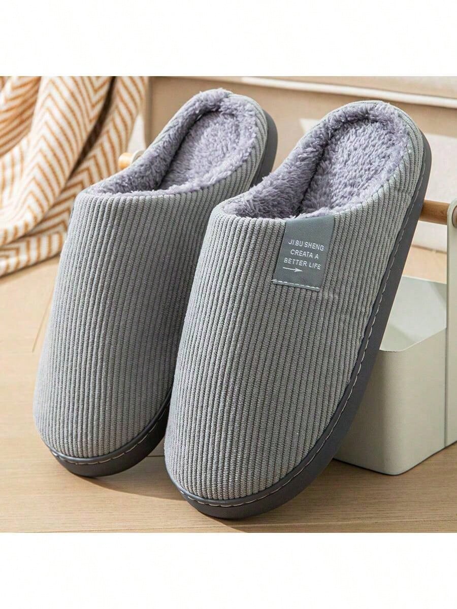 Men's Letter Decor Bedroom Slippers