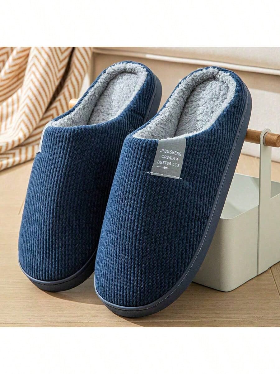 Men's Letter Decor Bedroom Slippers