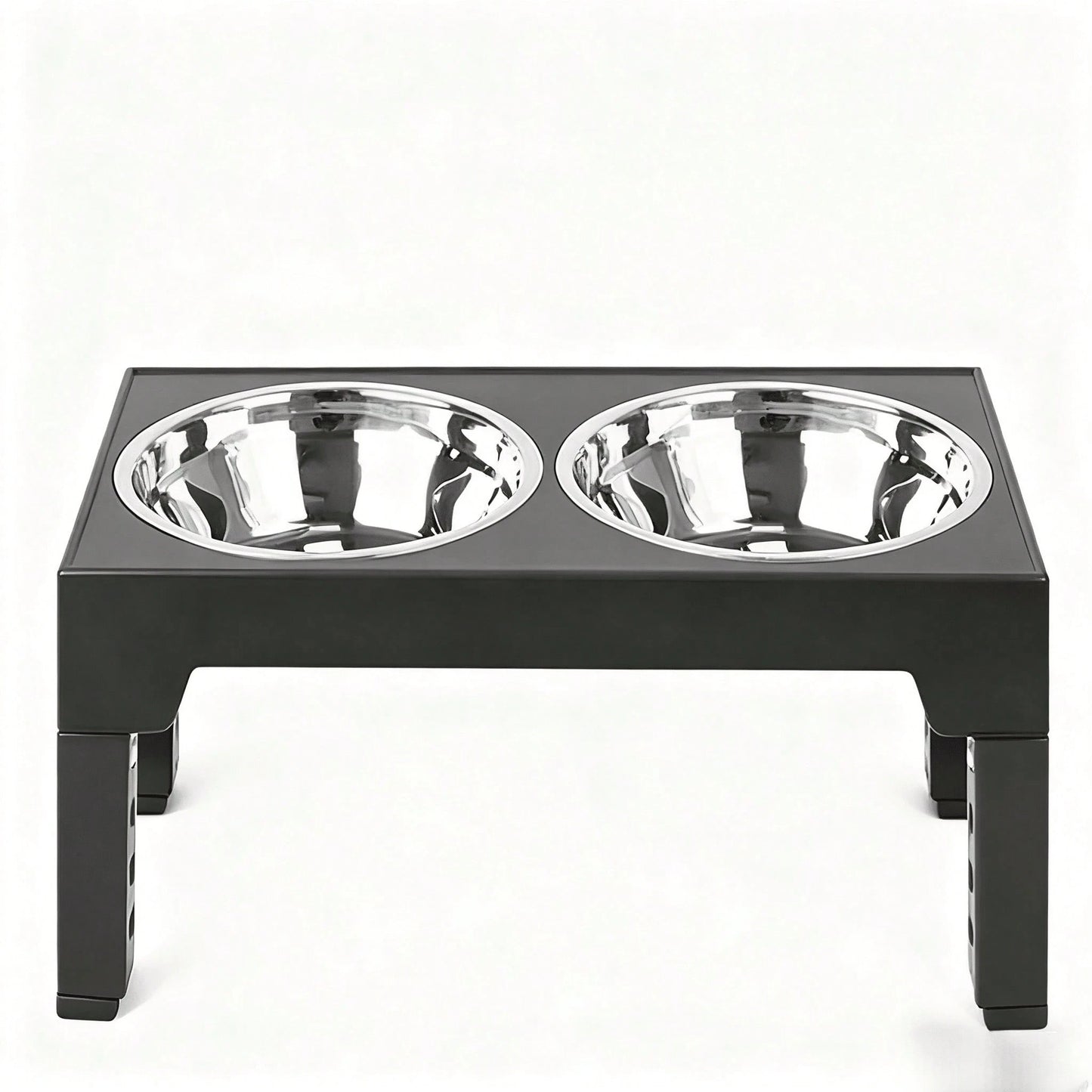 1pc Elevated Dog Feeder, Foldable Design With 4 Adjustable Heights, Includes 2 Stainless Steel Bowls, Non-Slip