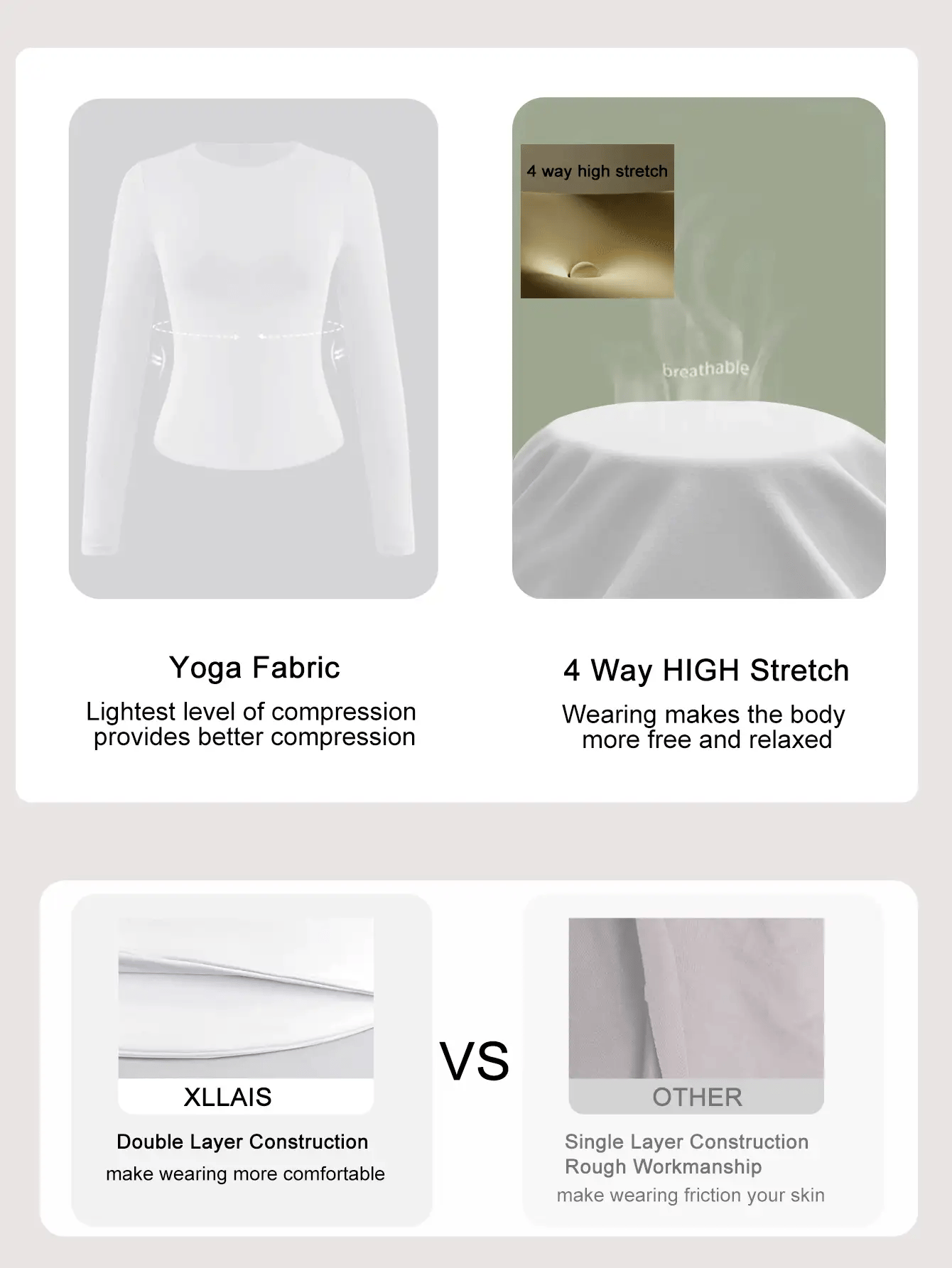 Women's Elastic Fitted White Top, Casual Nightclub Long Sleeve Bright Red T-Shirt, Autumn/Winter/Spring