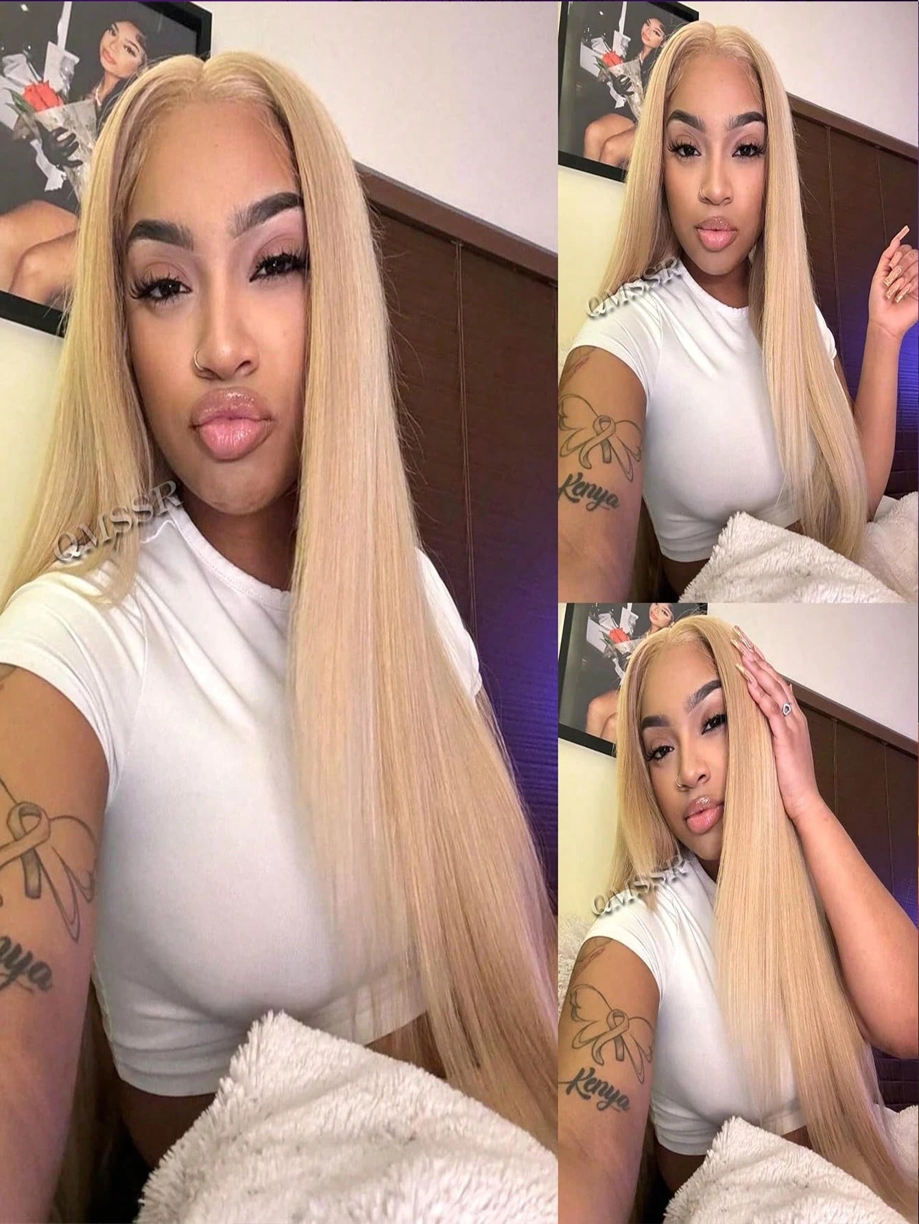 13"X4" 24" Straight Black Color Lace Front Wig For Women - Heat Resistant Synthetic Hair, Pre-Plucked Natural Hairline And Youthful Hair