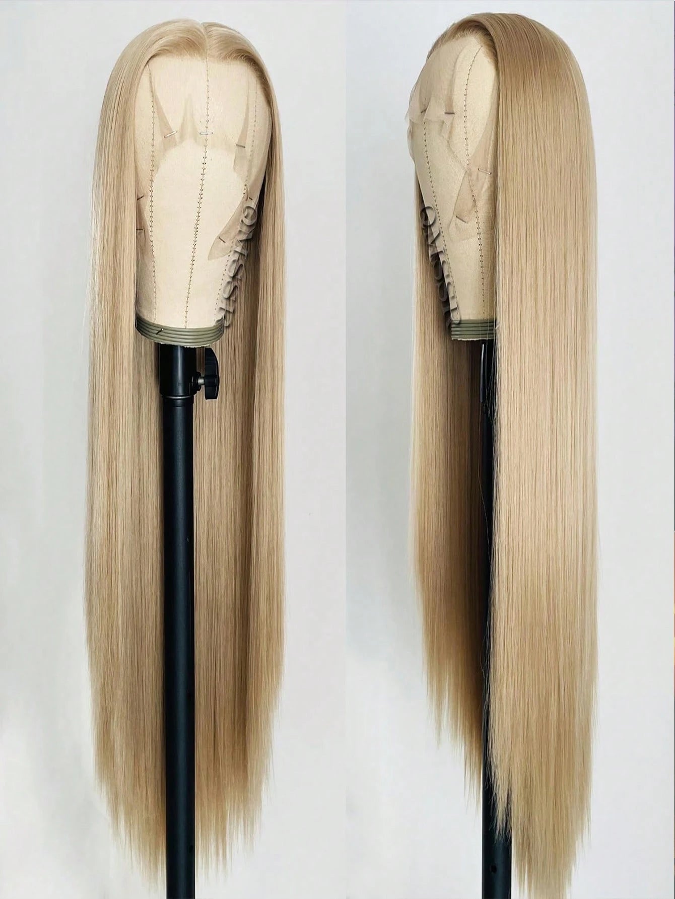 13"X4" 24" Straight Black Color Lace Front Wig For Women - Heat Resistant Synthetic Hair, Pre-Plucked Natural Hairline And Youthful Hair