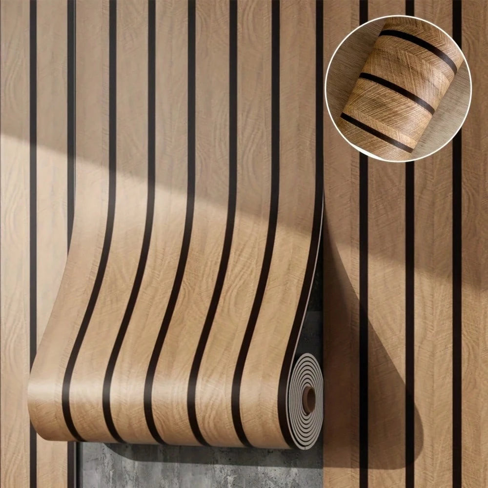 1 Roll 3D Wood Grain Wall Panel, Self-Adhesive Thickened Foam Wallpaper, Waterproof, Home Decor Wall Sticker, Peel And Stick, Easy To Clean And Cut, Suitable For Living Room, Bedroom, Dining Room And Ceiling Renovation