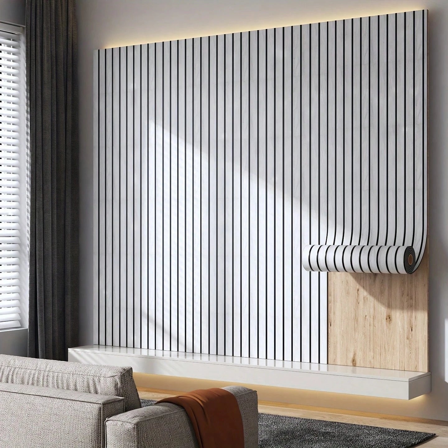 1 Roll 3D Wood Grain Wall Panel, Self-Adhesive Thickened Foam Wallpaper, Waterproof, Home Decor Wall Sticker, Peel And Stick, Easy To Clean And Cut, Suitable For Living Room, Bedroom, Dining Room And Ceiling Renovation