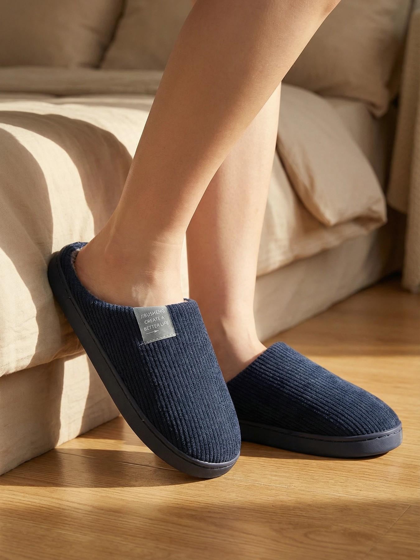 Men's Letter Decor Bedroom Slippers