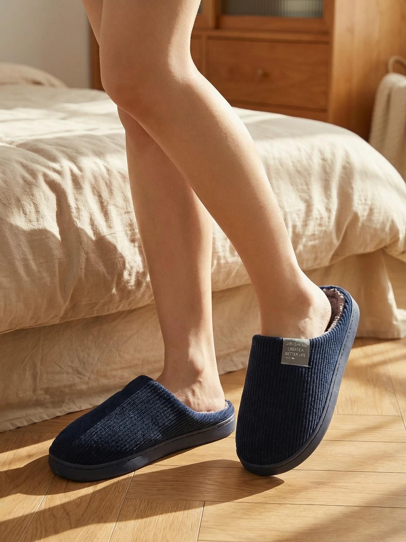 Men's Letter Decor Bedroom Slippers