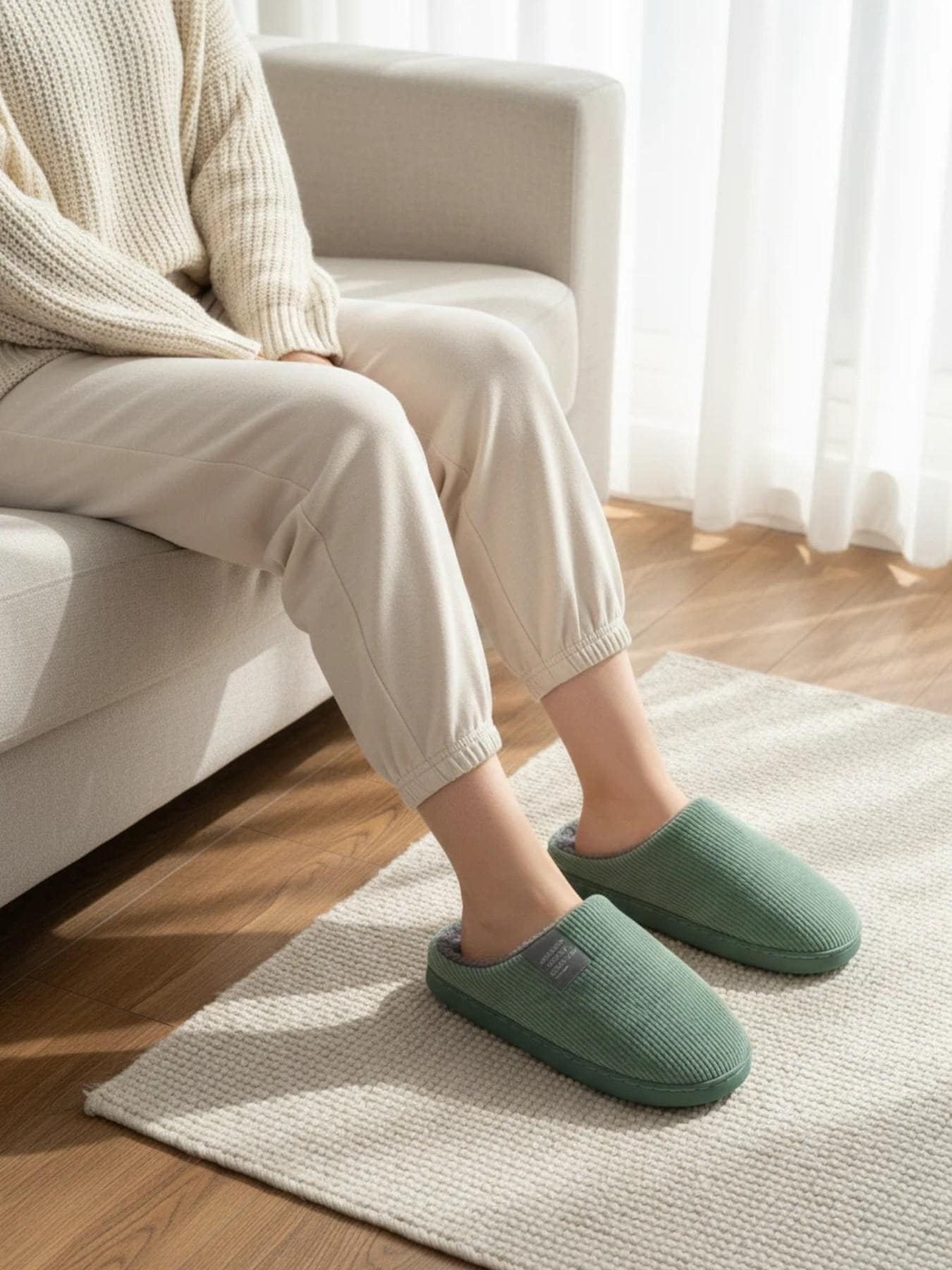 Men's Letter Decor Bedroom Slippers
