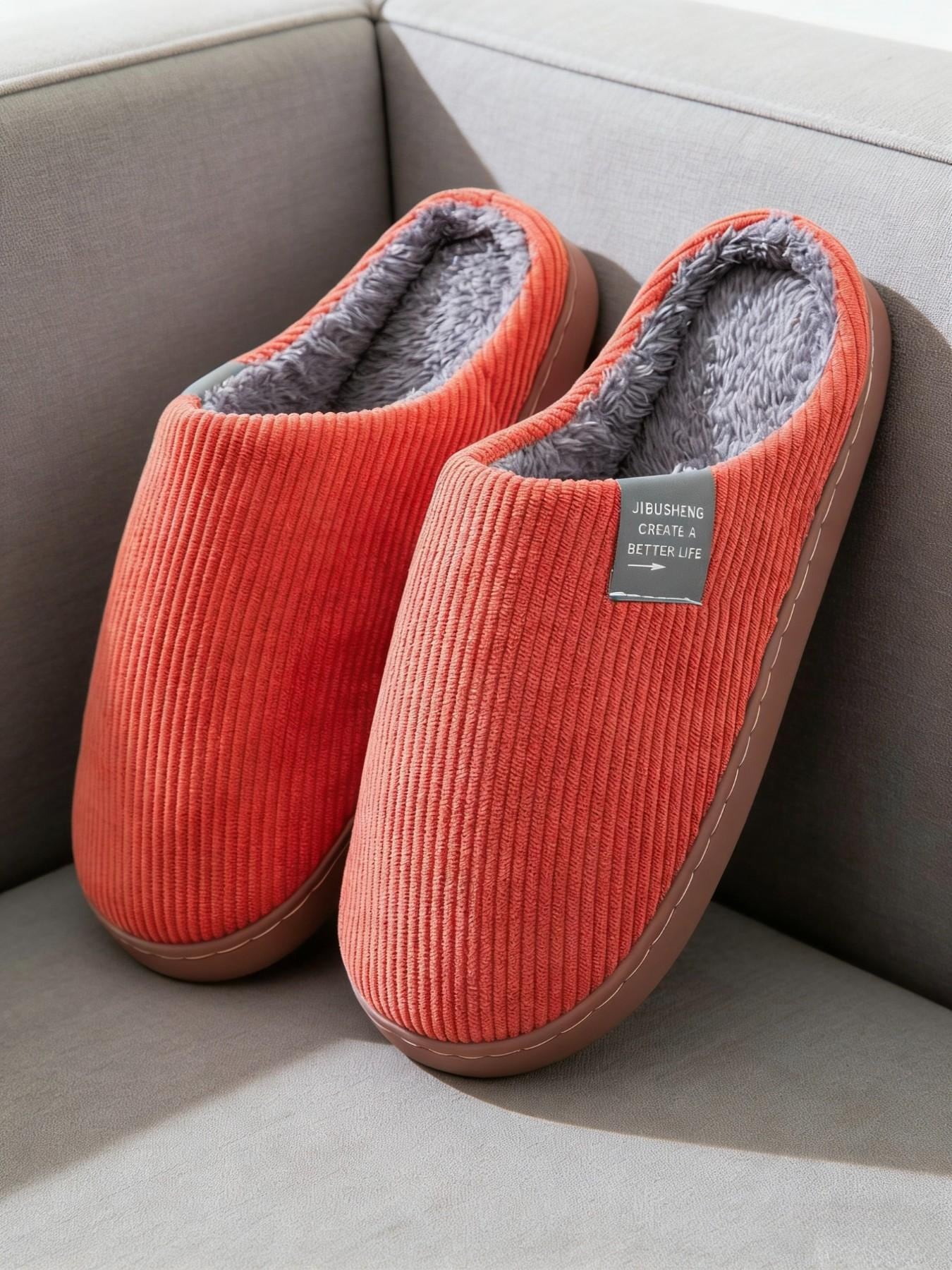 Men's Letter Decor Bedroom Slippers