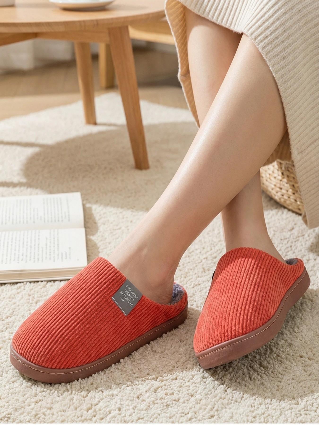 Men's Letter Decor Bedroom Slippers