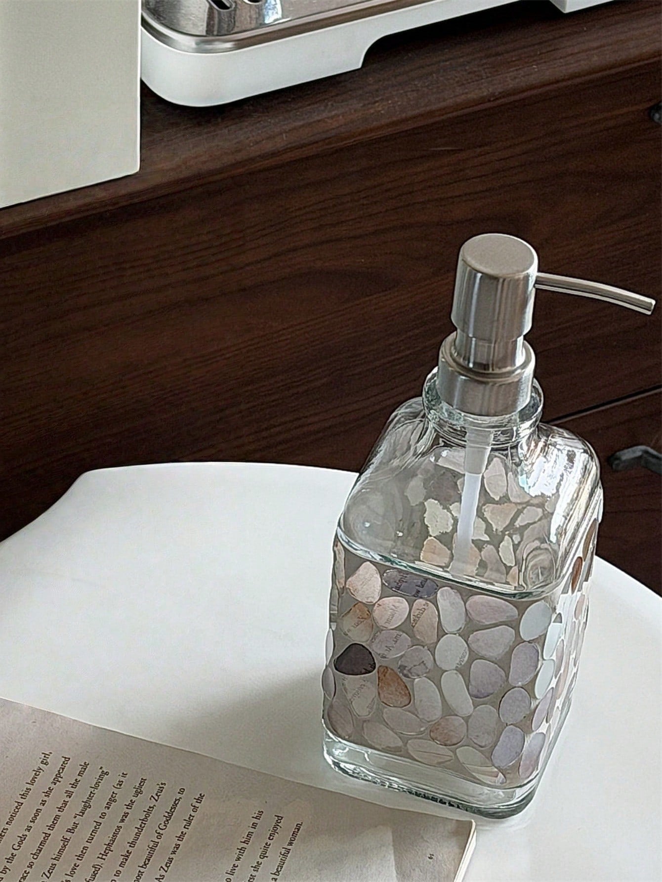 Cirelle Nordic Style Mosaic Hand Soap Dispenser, Glass Lotion Bottle, Bathroom Decorative Container