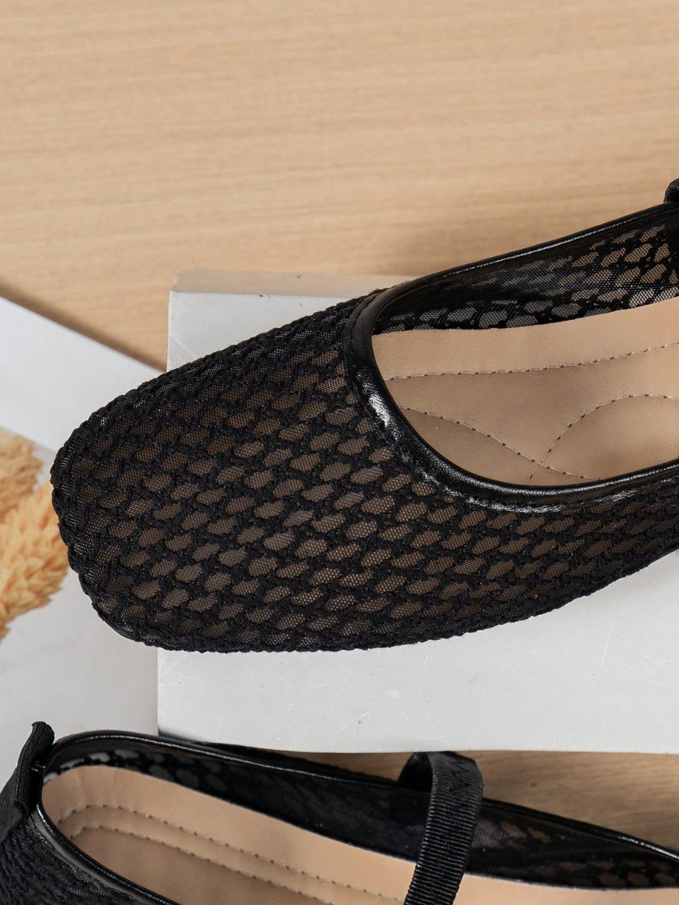 Summer Lace Mesh Hollow Flat Shoes, Women Breathable Elastic Band Ballet Shoes
