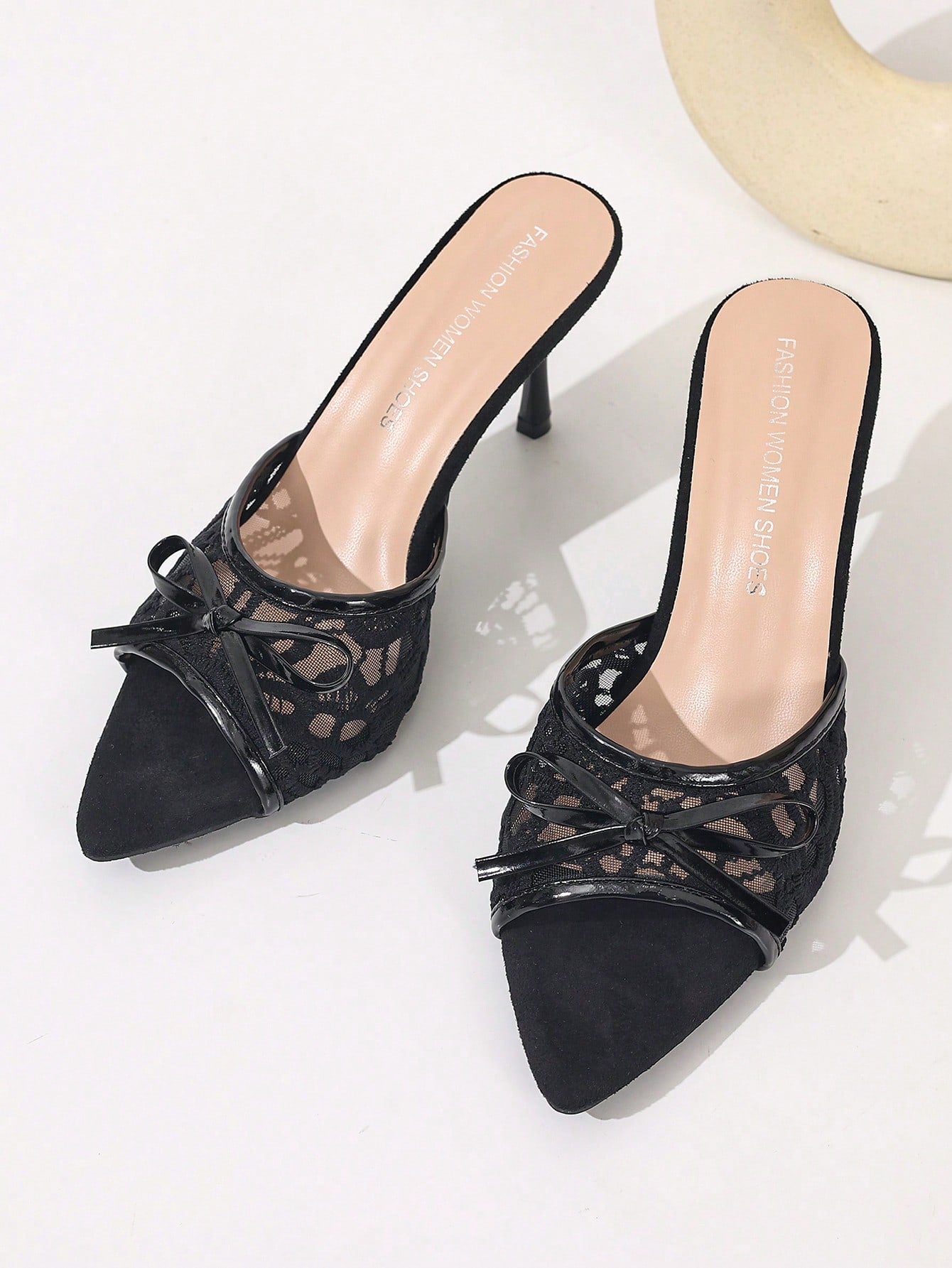 Black Open Toe Mesh Summer New Fashion Stiletto High Heel Sandals
