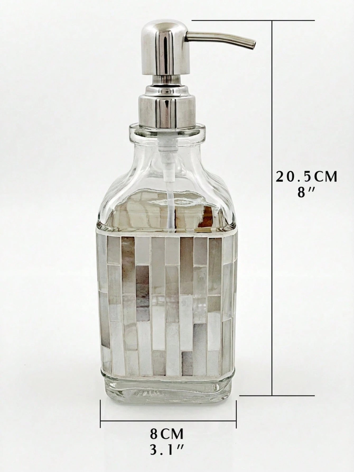 Cirelle Nordic Style Mosaic Hand Soap Dispenser, Glass Lotion Bottle, Bathroom Decorative Container