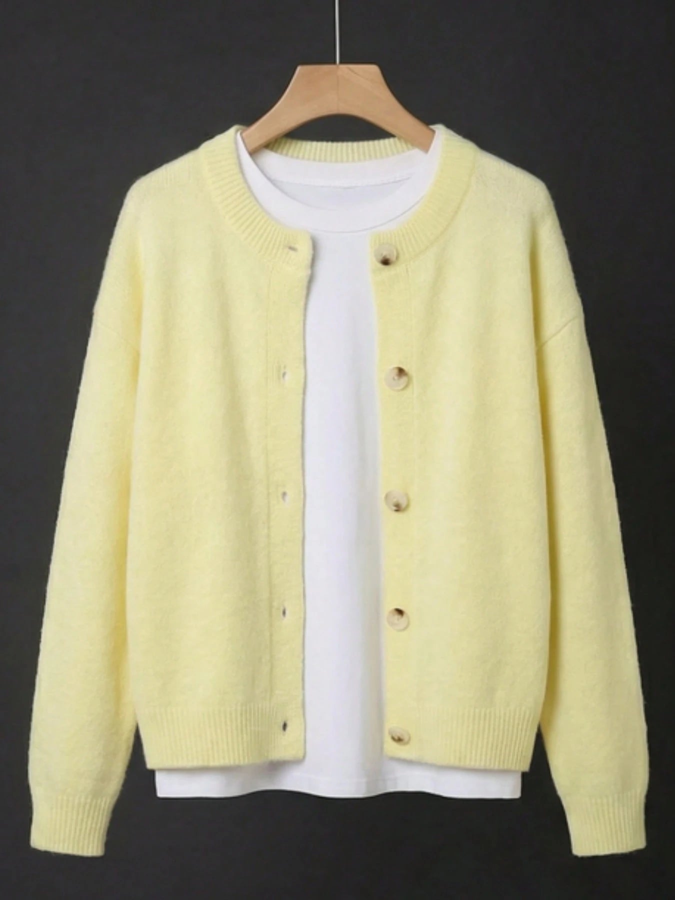 Women's Beige Cardigan, Soft Long Sleeve Sweater Jacket
