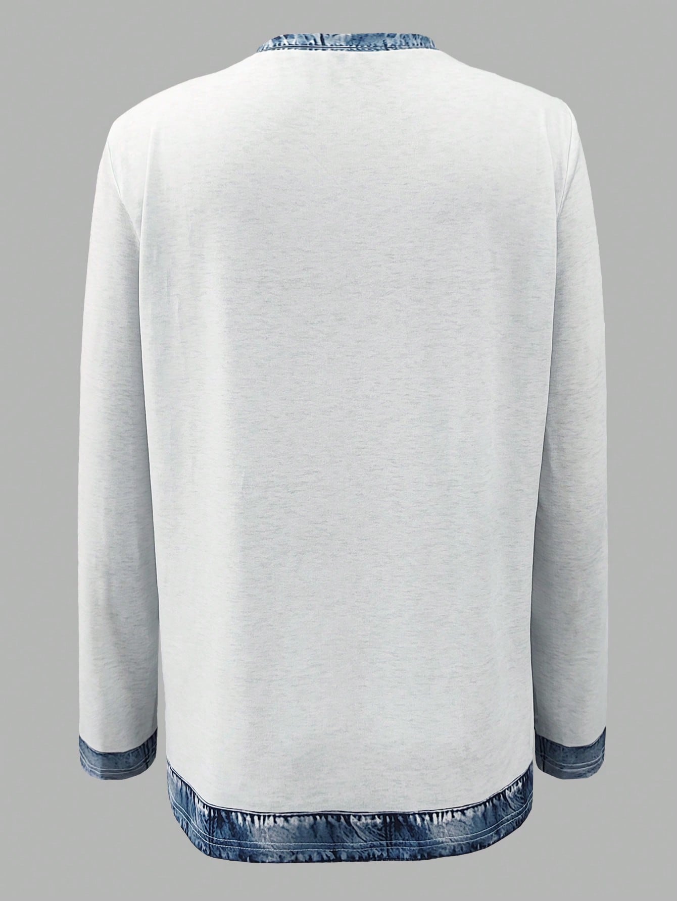 EMERY ROSE Women's Round Neck Color Block Casual Everyday Wear Long Sleeve T-Shirt