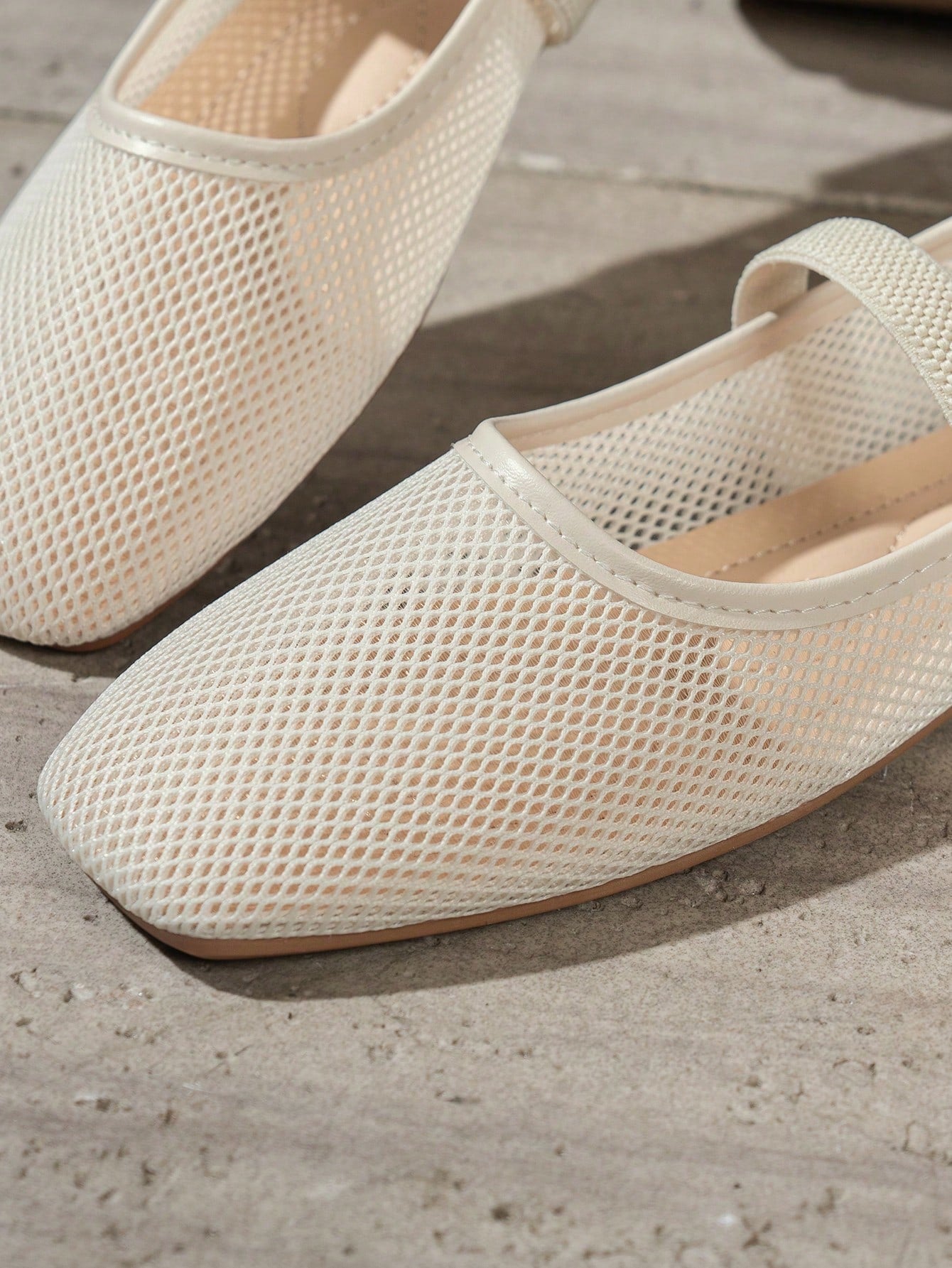 Summer Lace Mesh Hollow Flat Shoes, Women Breathable Elastic Band Ballet Shoes