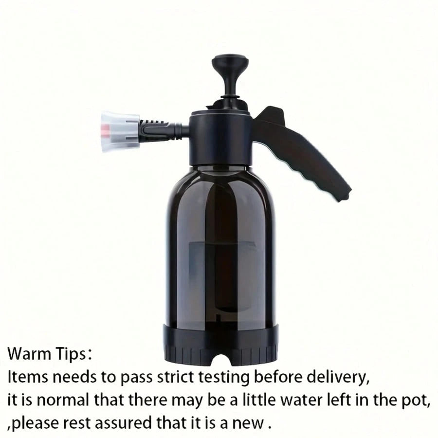 1-2L Hand Pressure Foam Sprayer, Leak-Proof With Adjustable Nozzle. Creates Rich Foam, Portable & Reusable. Great For Car Washing, Gardening And Household Cleaning.