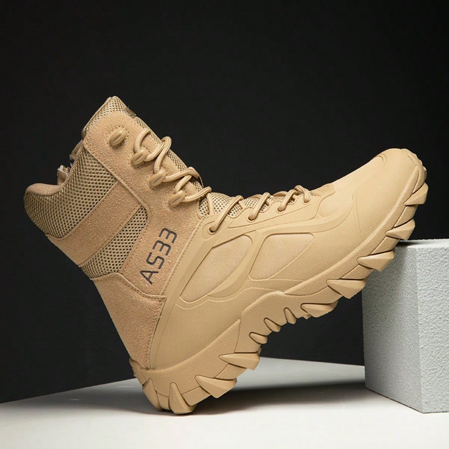 Men's Tactical Boots Military Combat High-Top Outdoor Hiking Work Boots with Zipper